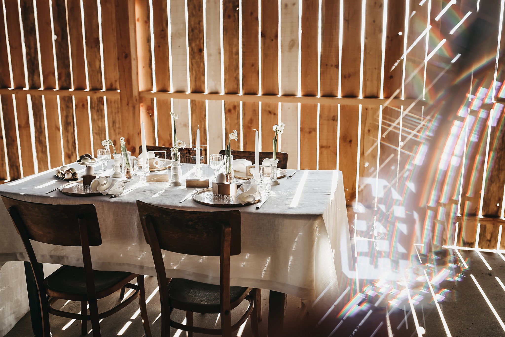 White Large Linen Tablecloth