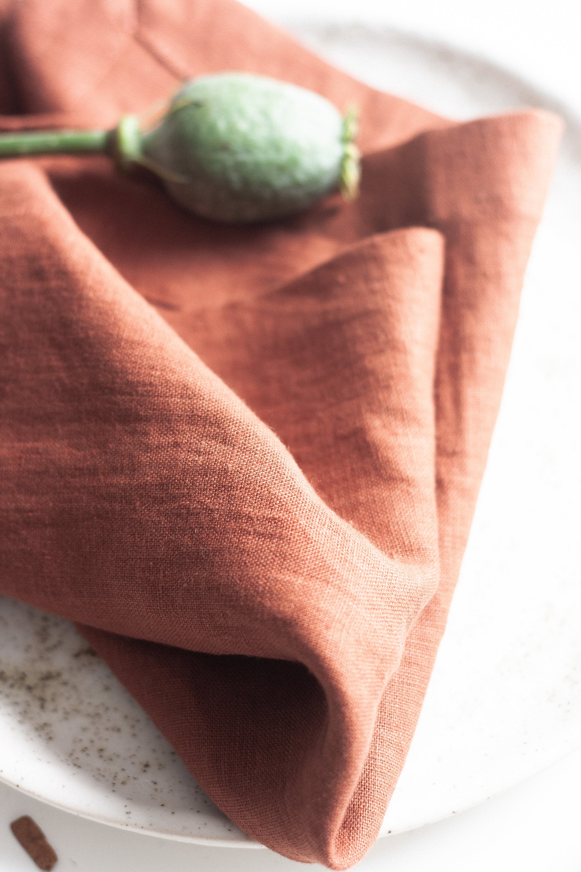 Rusty Linen Napkins Set Of 2 Mitered Corners