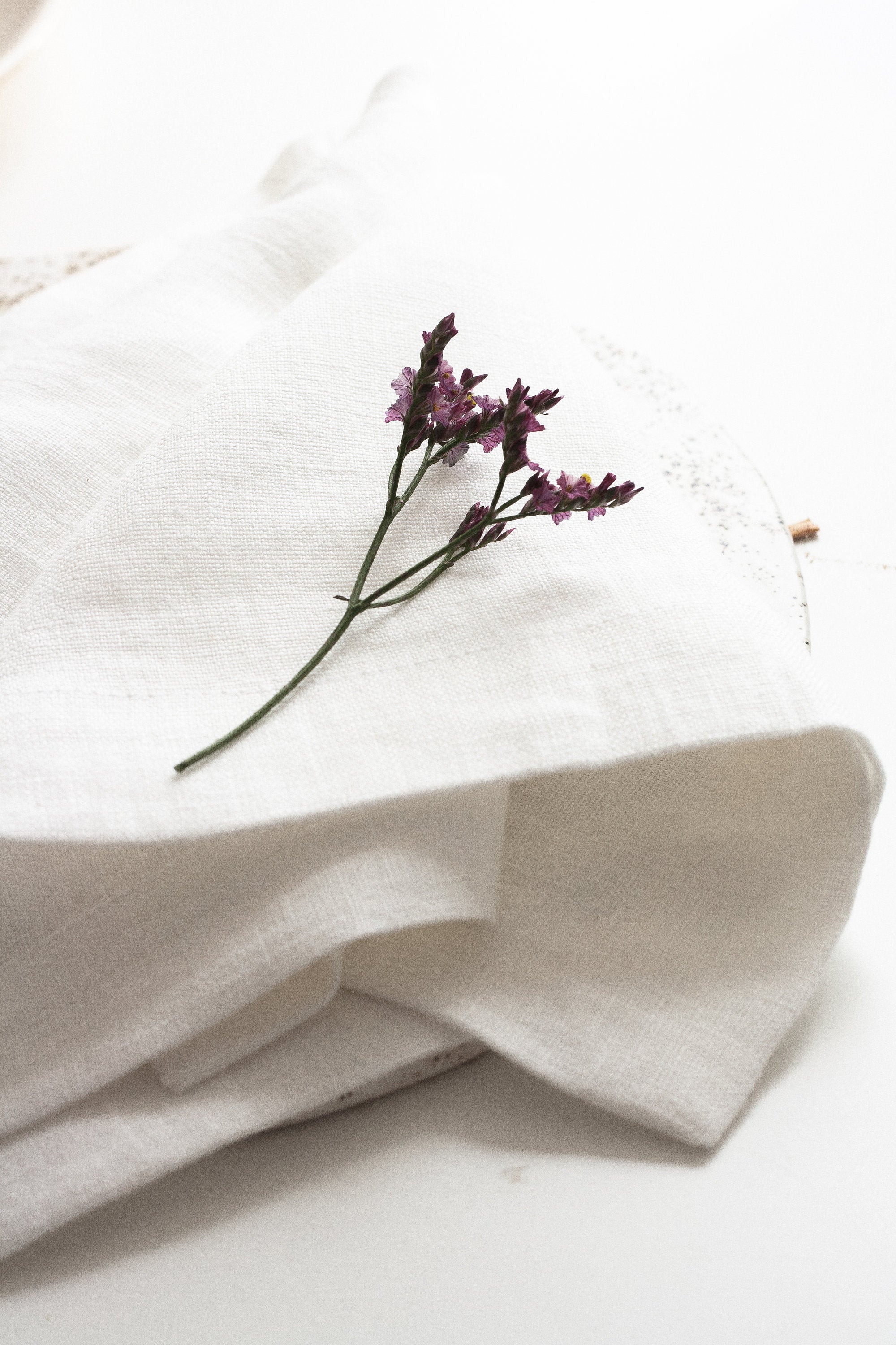 White Linen Napkins Set Of 2 Mitered Corners