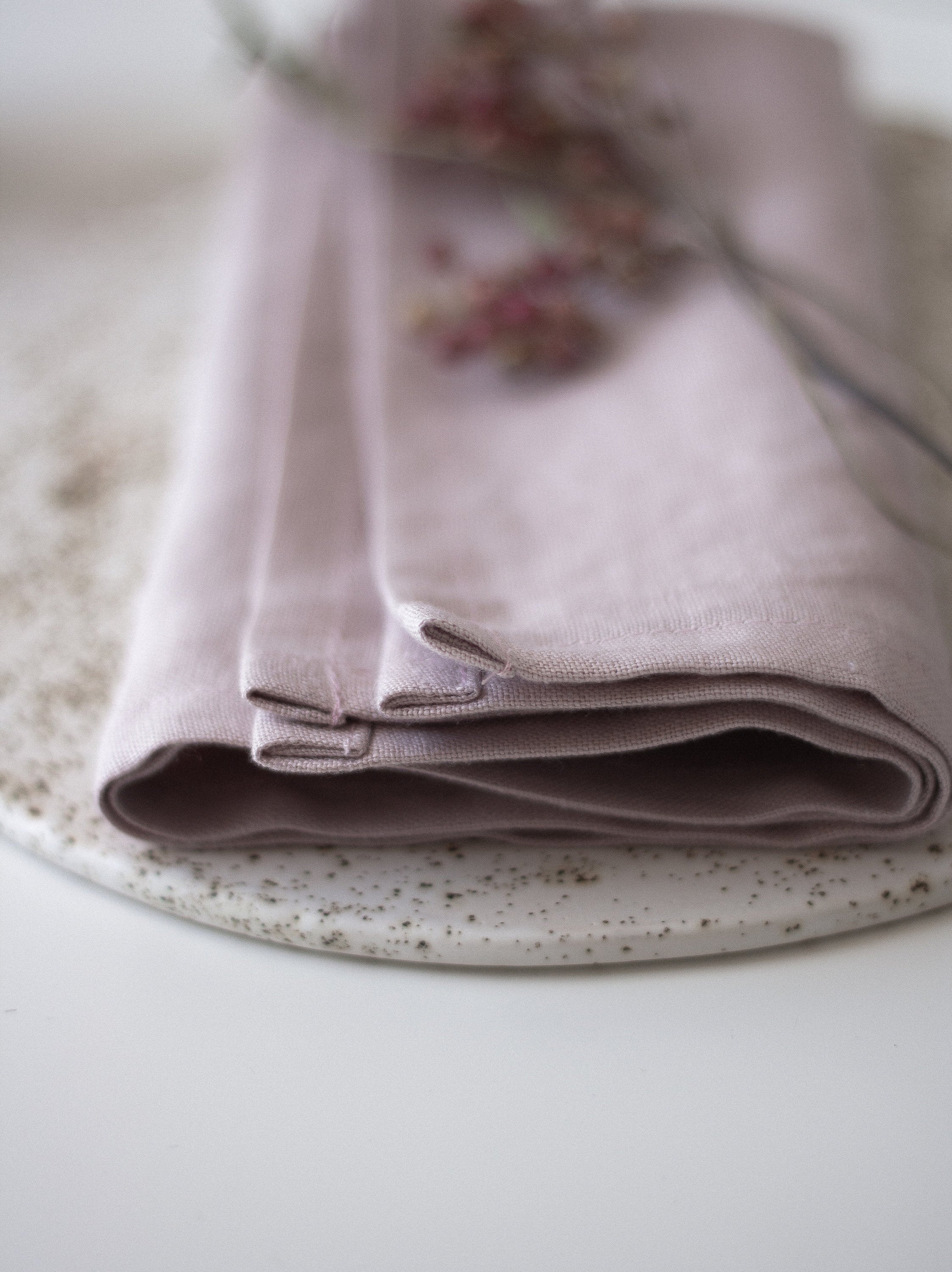 Pastel Pink Linen Napkins Set Of 2