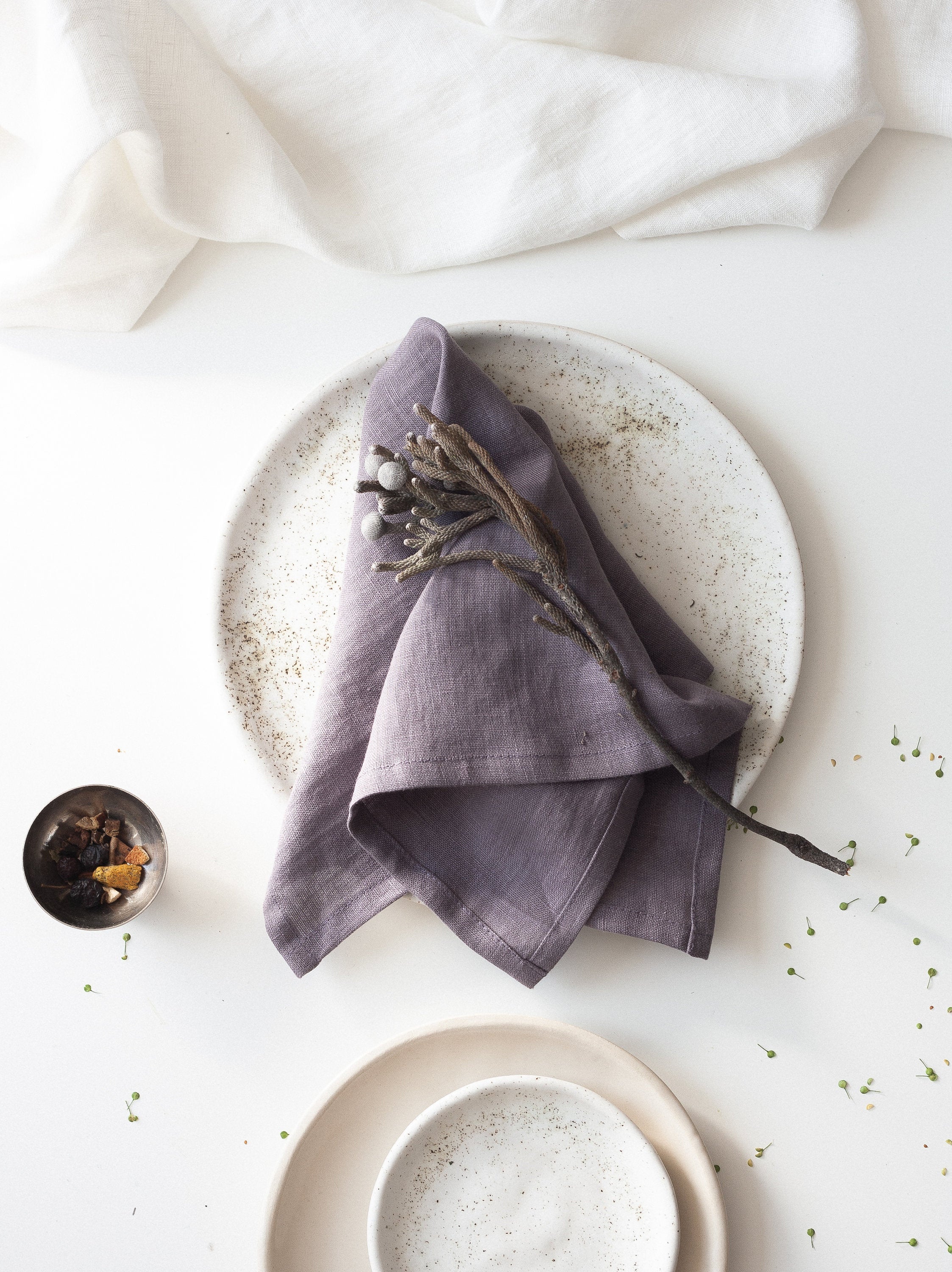 Grape Linen Napkins Set Of 2