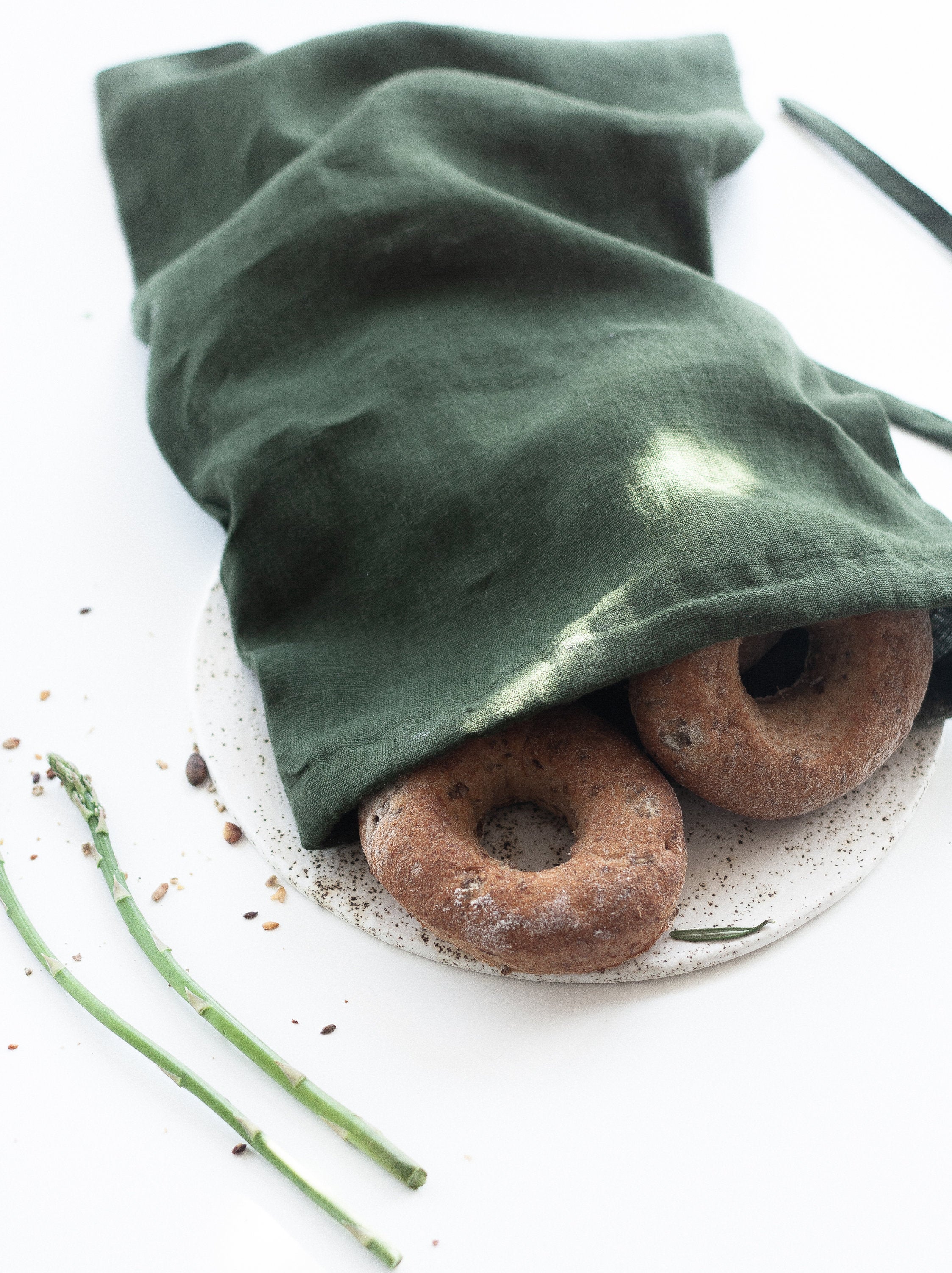 Walnut Brown Linen Bread Bags Set Of 2