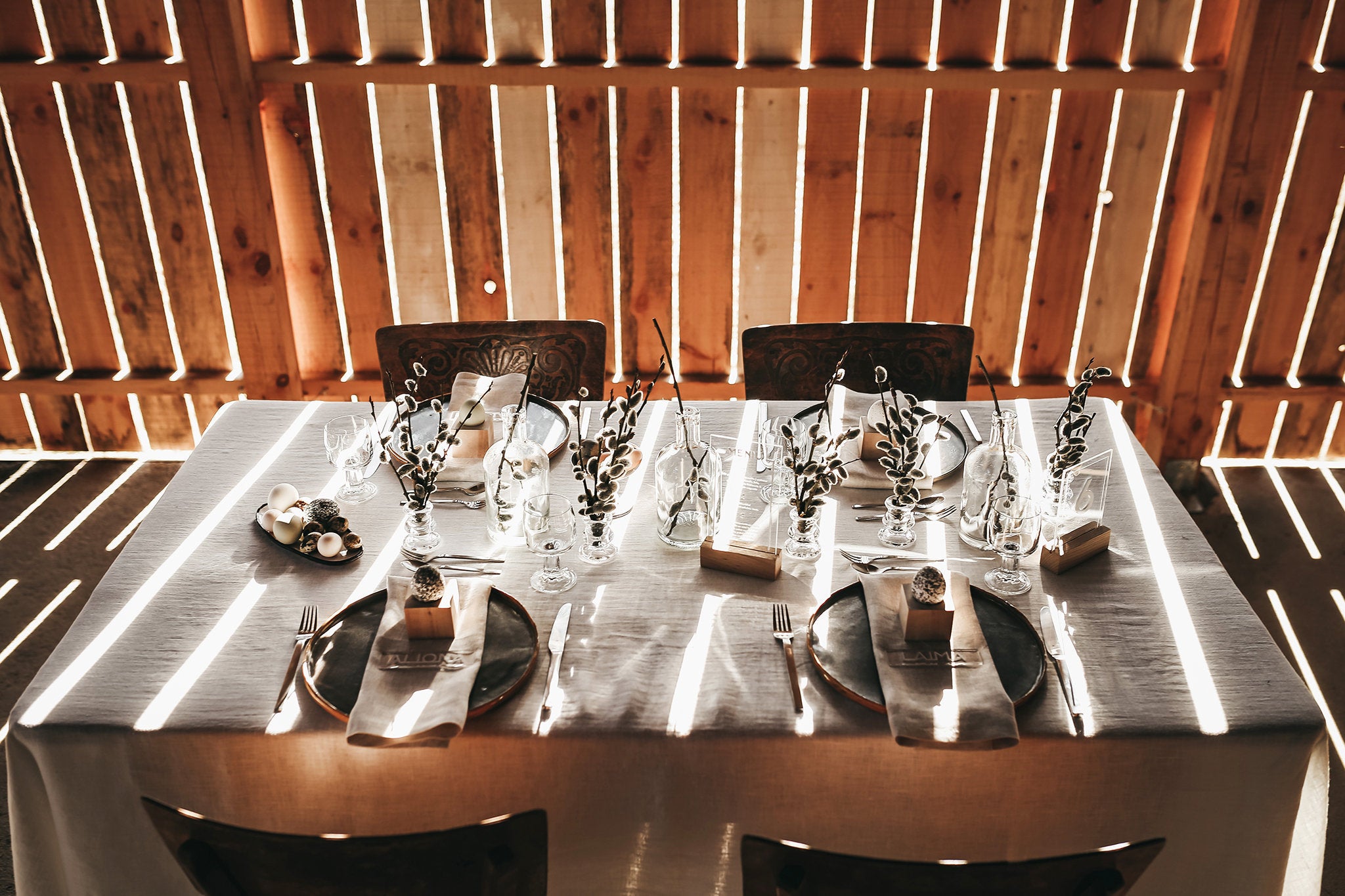 White Large Linen Tablecloth