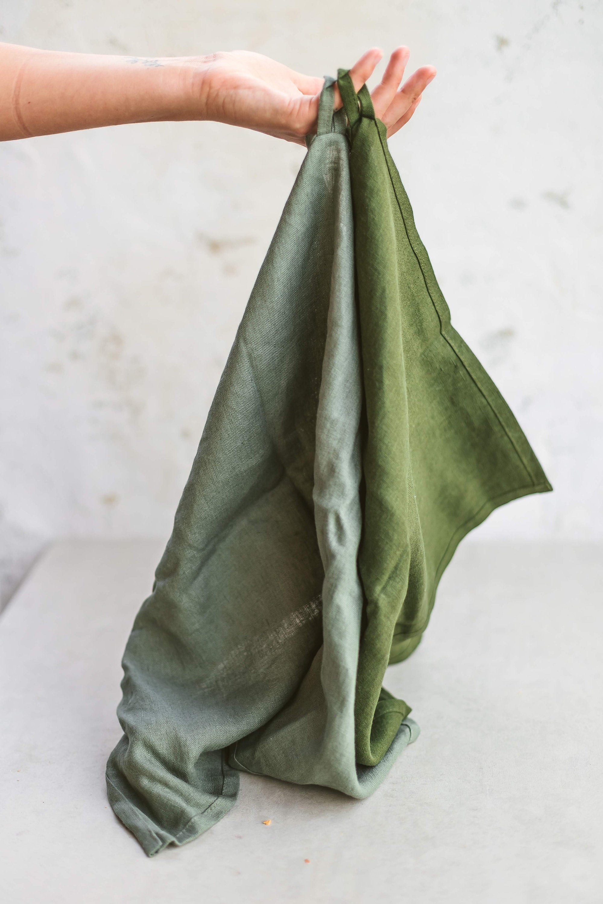 Striped Black Linen Tea Towels Set Of 2