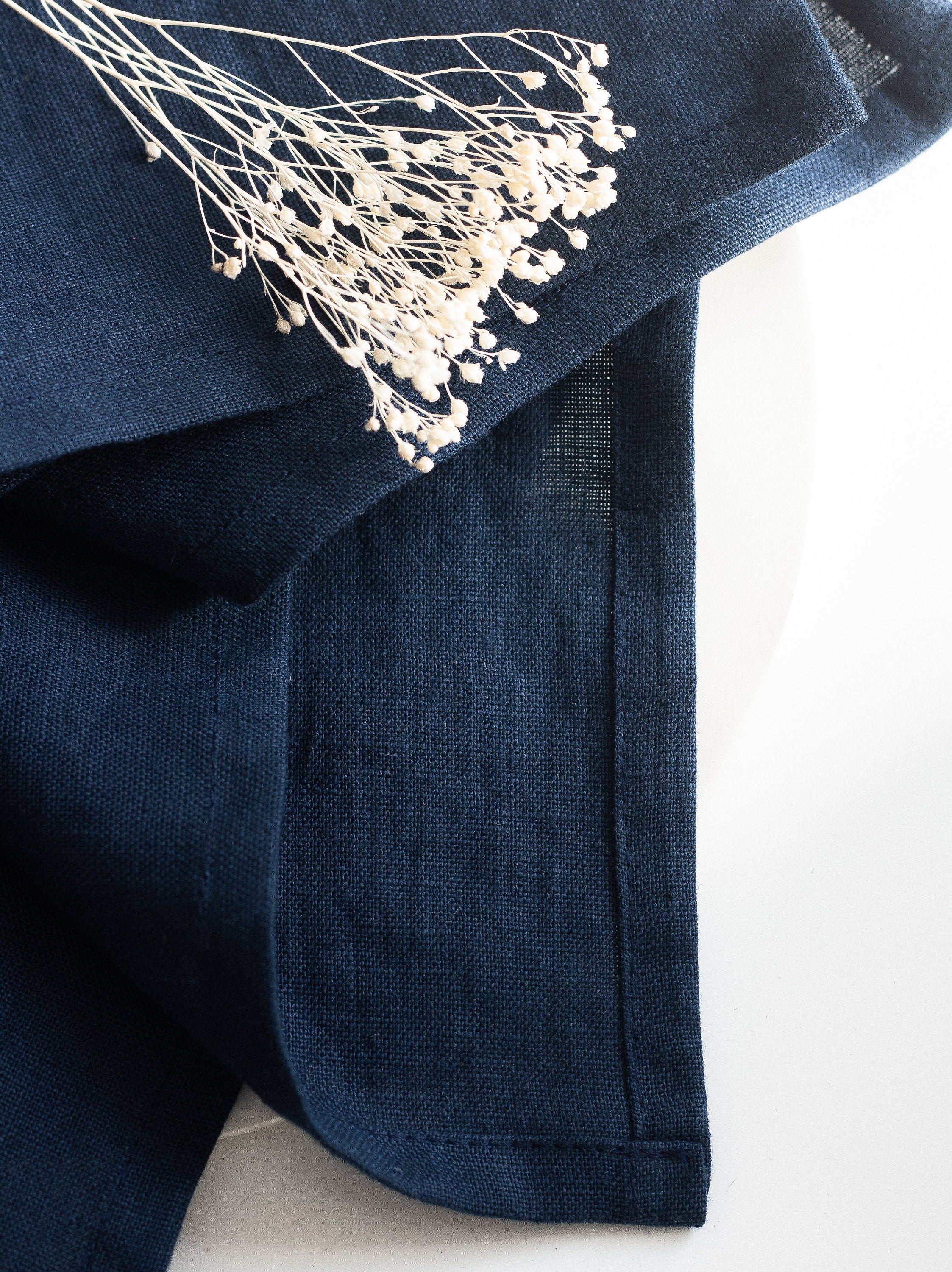 Dark Blue Linen Napkins Set Of 2