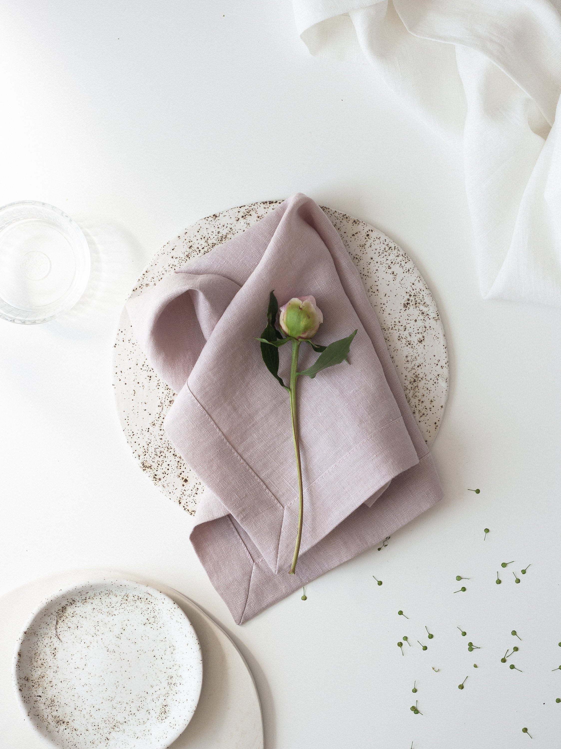 Pastel Pink Linen Napkins Set Of 2 Mitered Corners