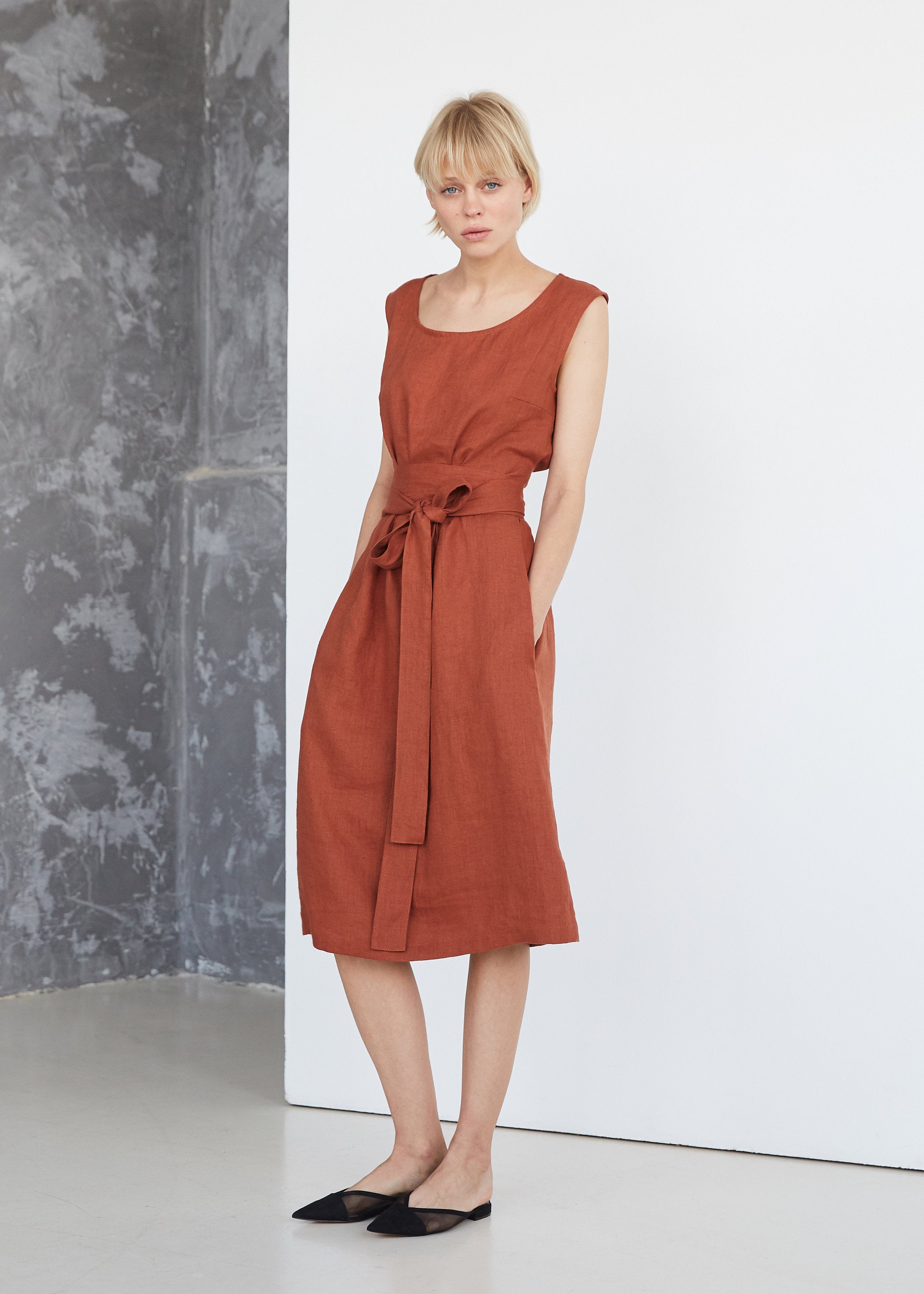 Rusty Linen Dress