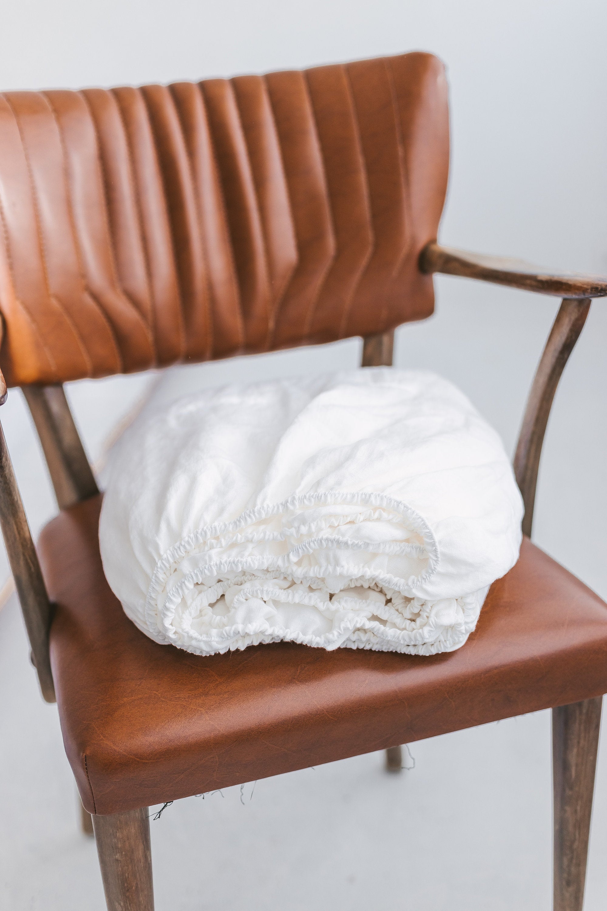 Natural Light Linen Fitted Sheet