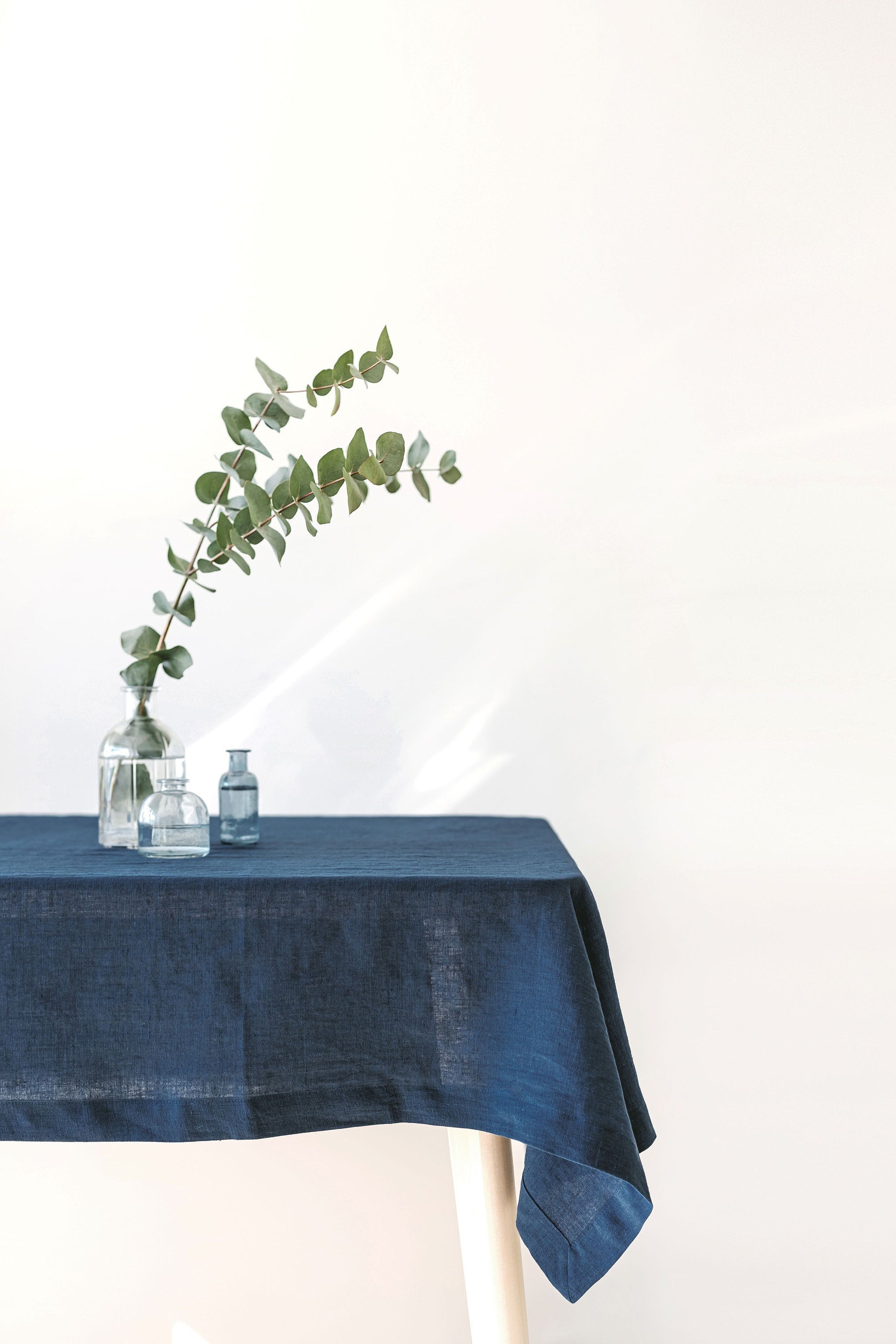 Steel Blue Linen Tablecloth