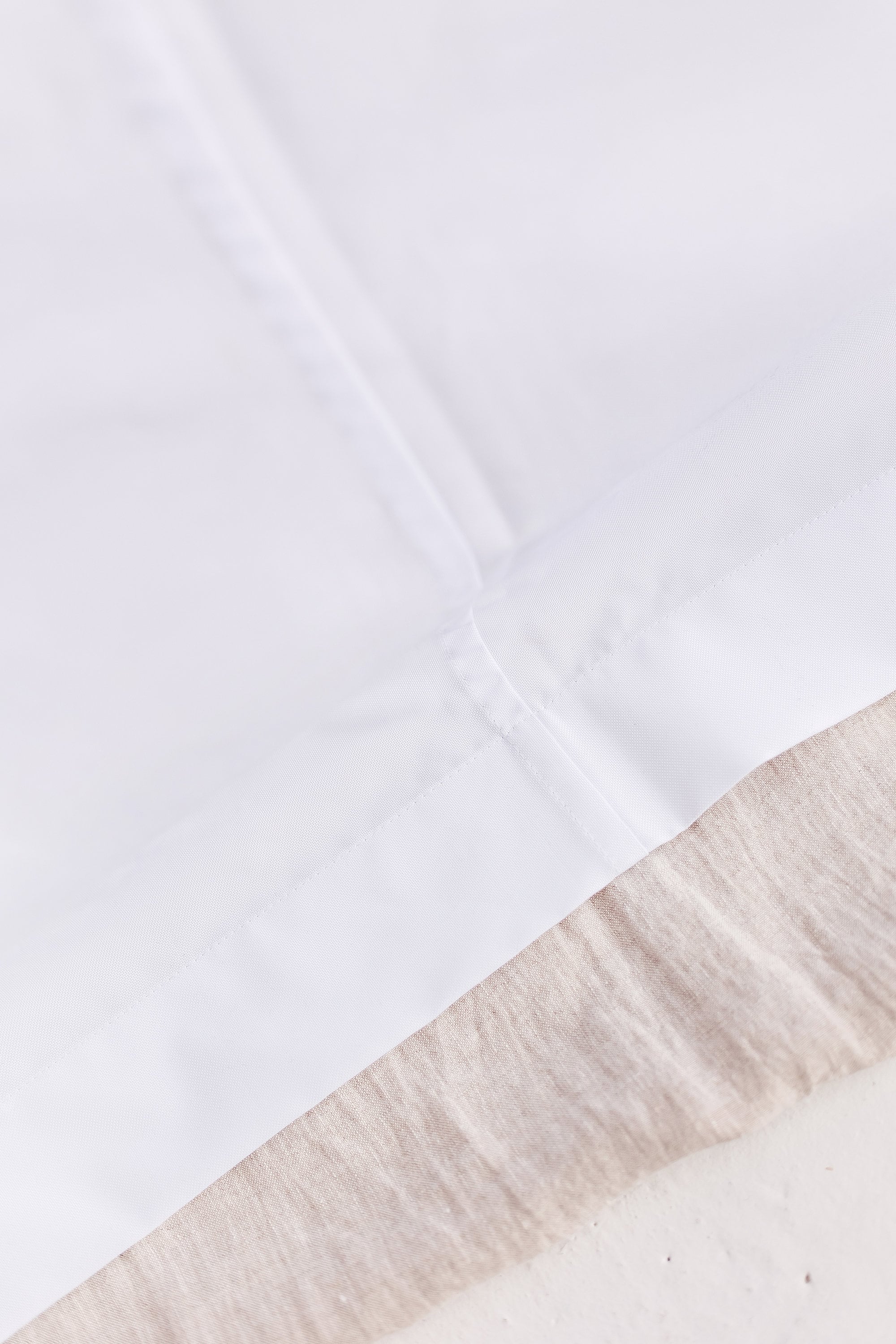 Waterproof White and Yellow Linen Shower Curtain