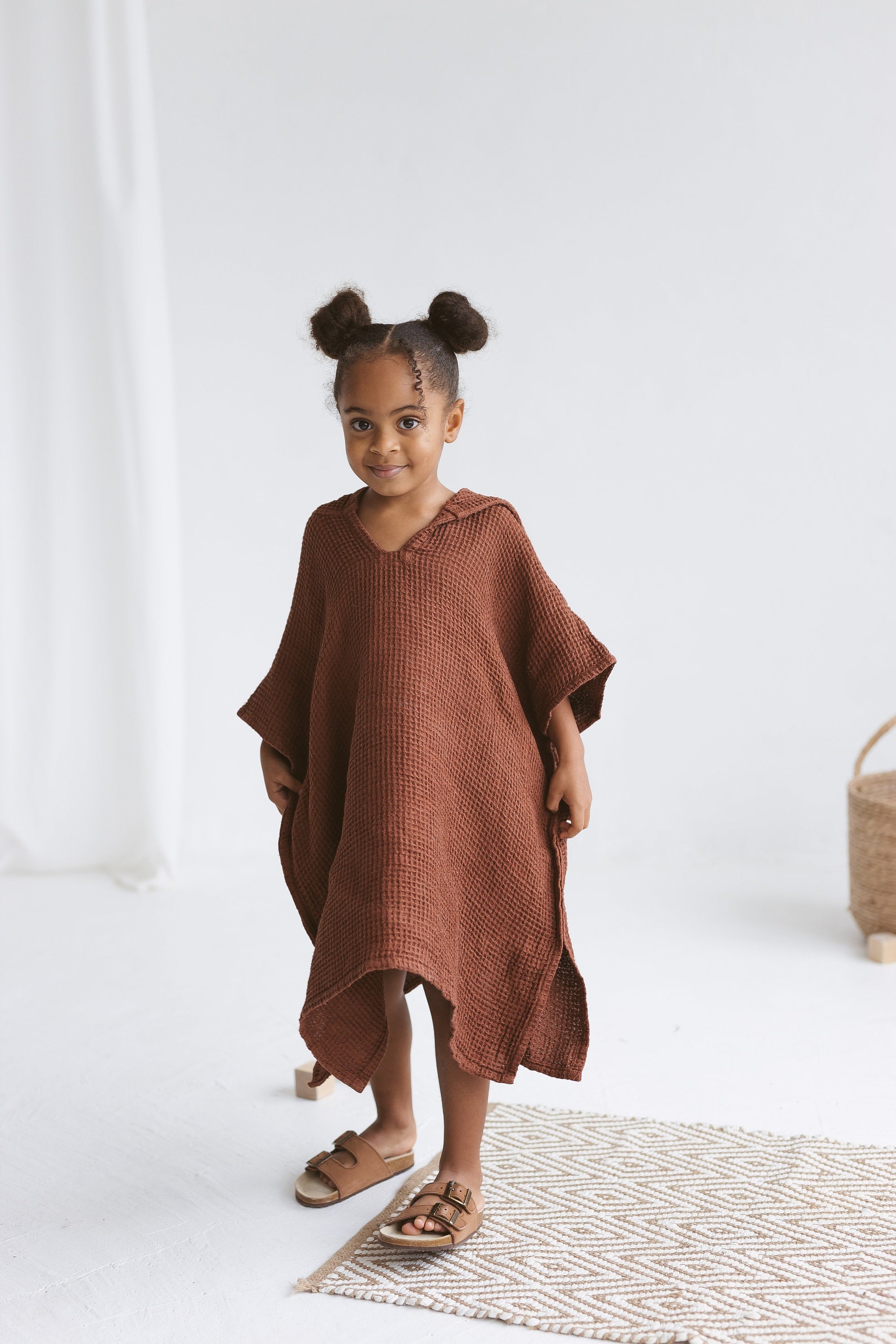 Linen Beach Poncho For Kids