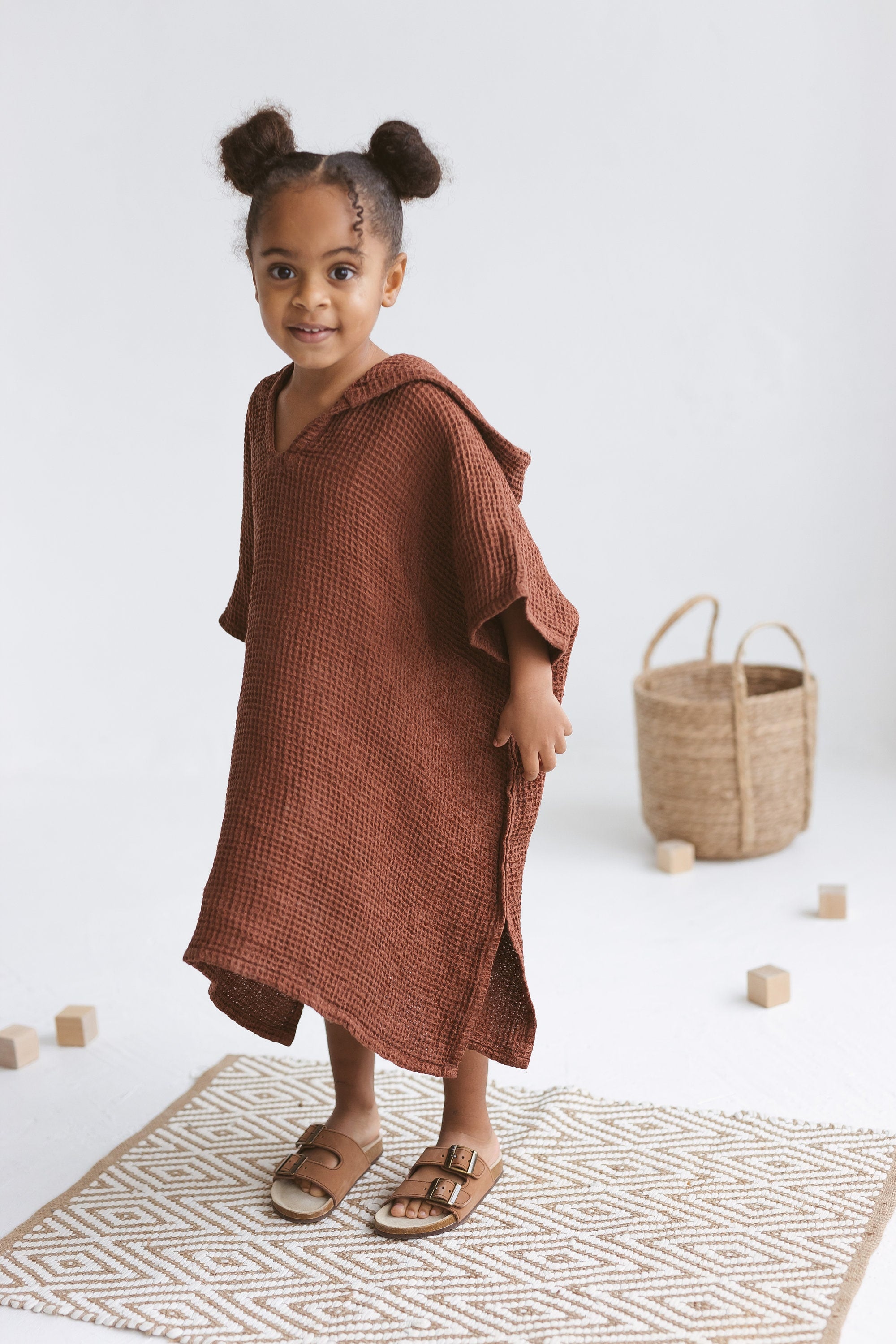 Linen Beach Poncho For Kids