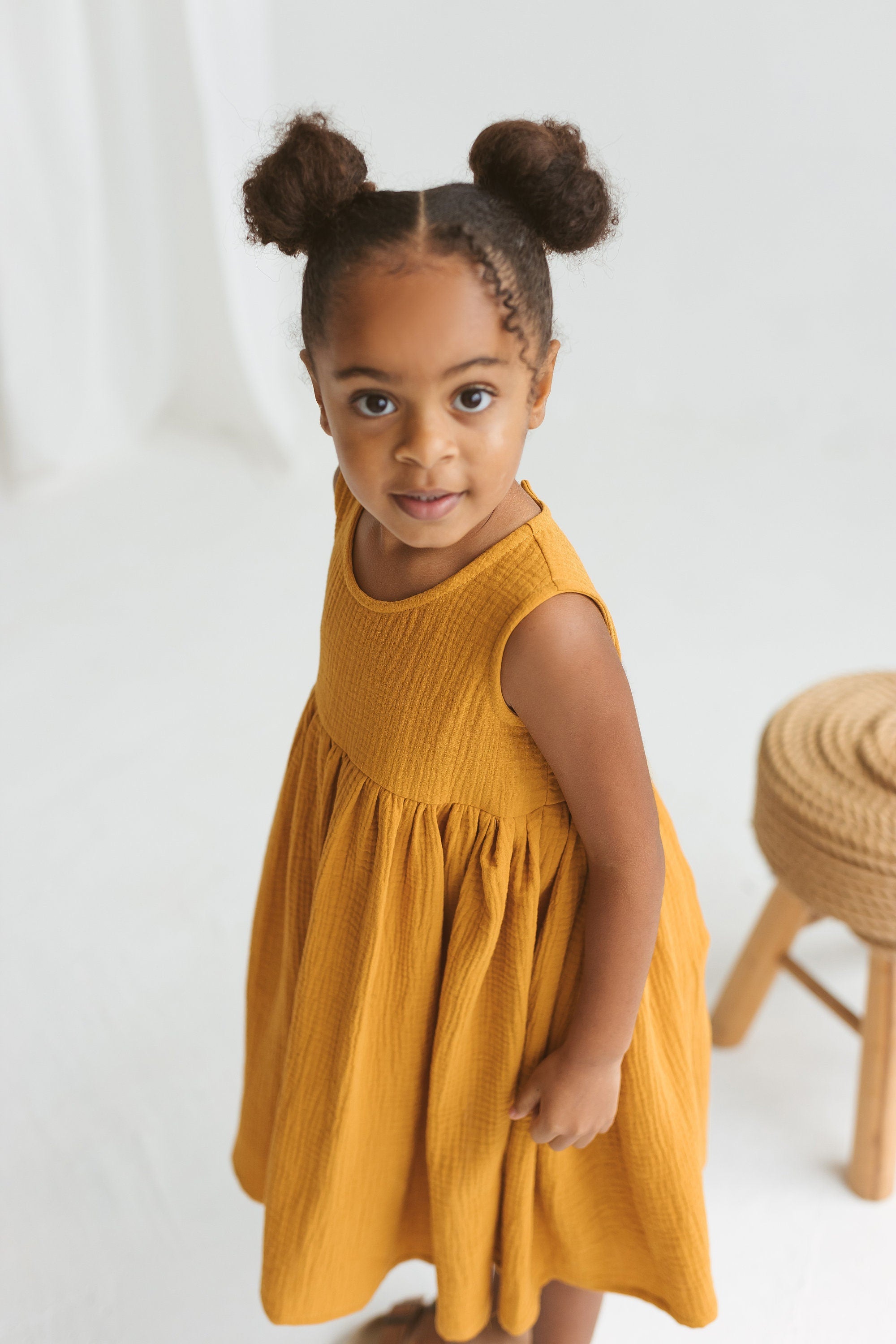 Saffron Girls Muslin Dress
