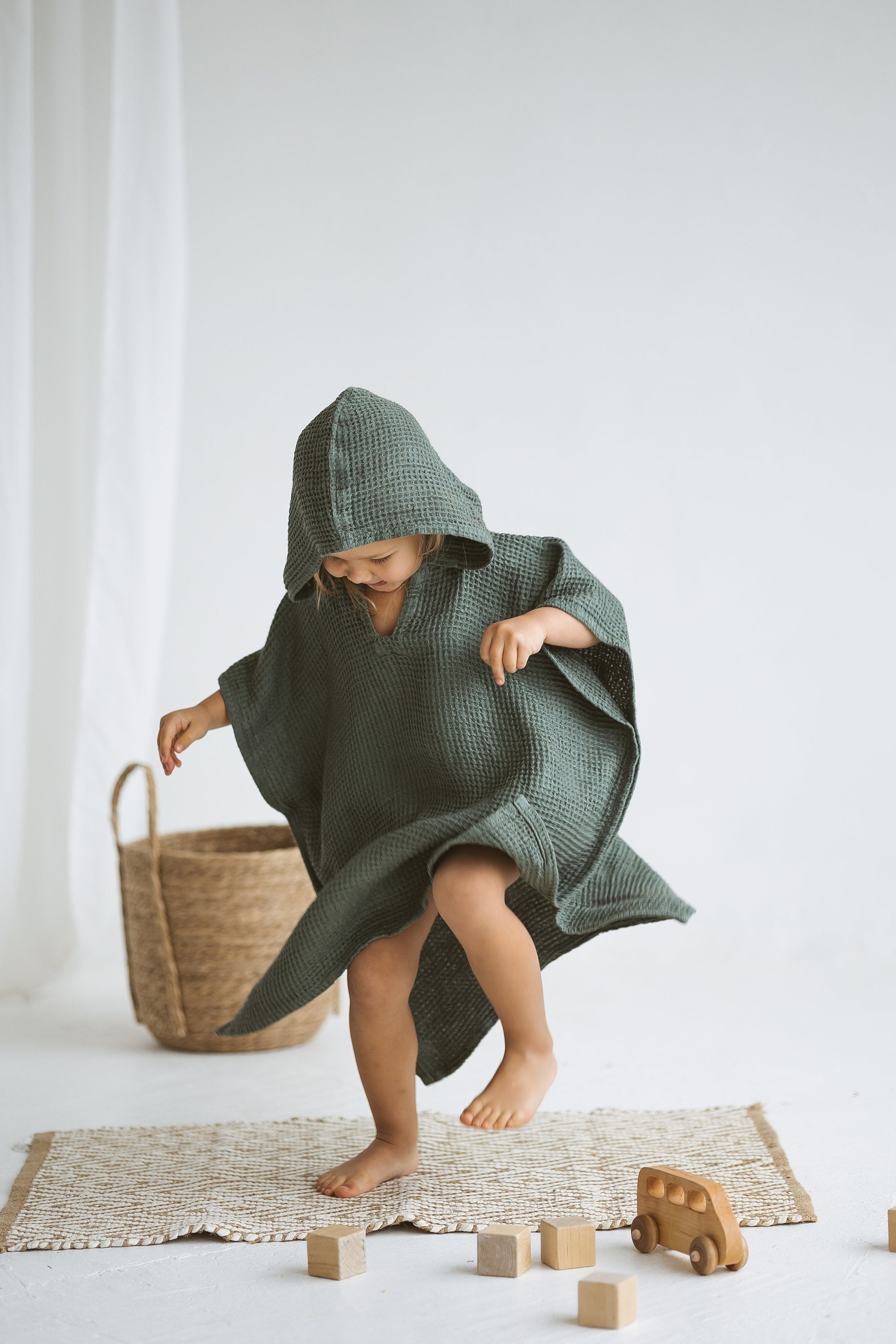 Linen Beach Poncho For Kids