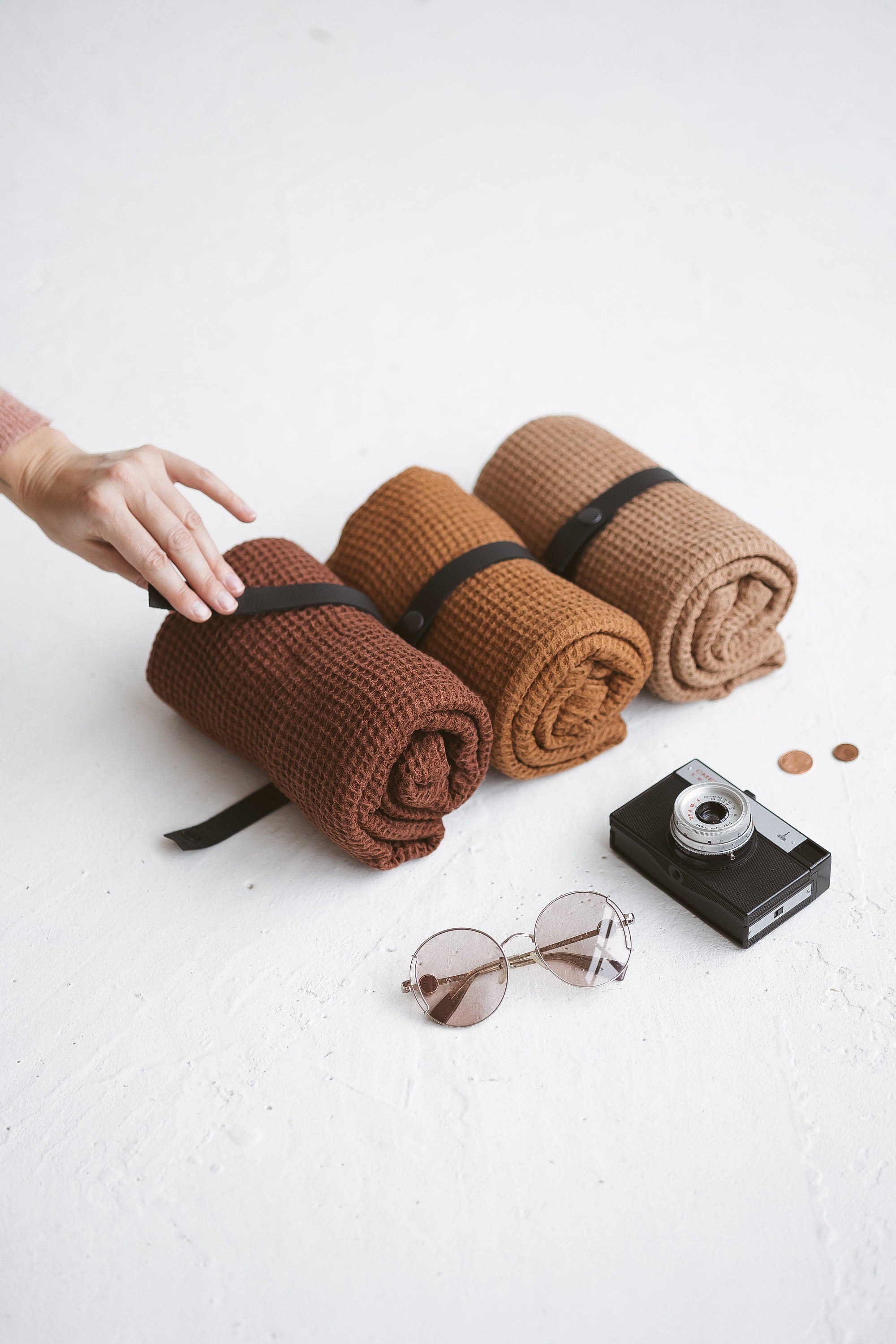 Waffle Linen Travel Towel