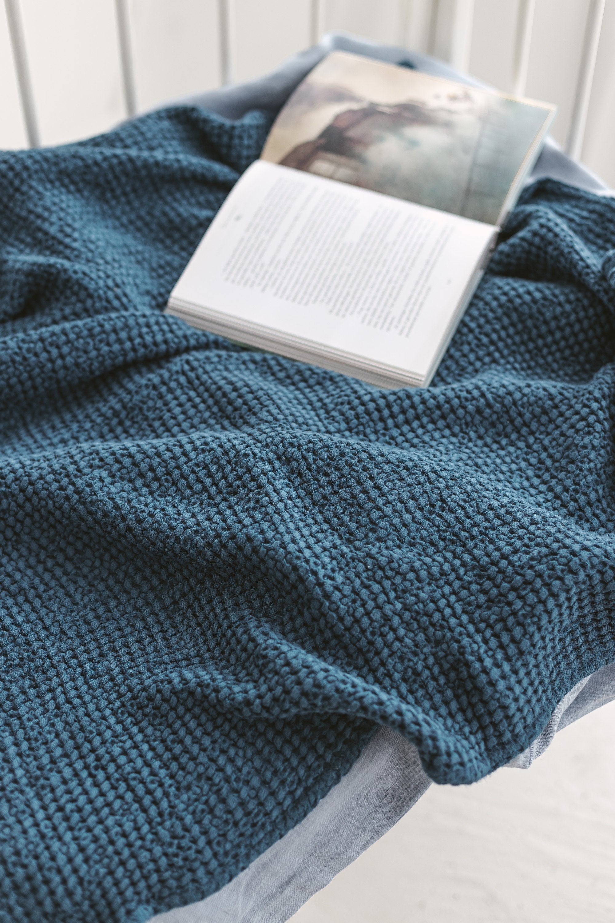 Light Gray Waffle Linen Baby Blanket