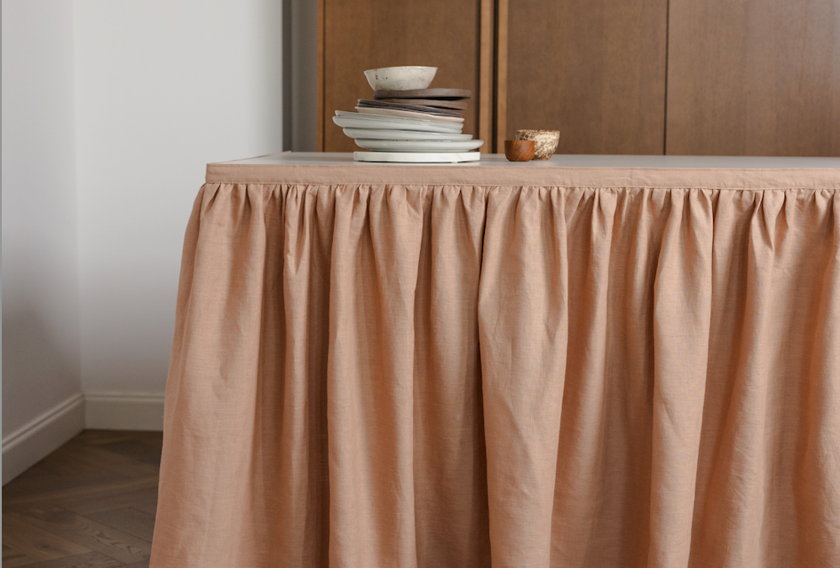 linen sink skirt