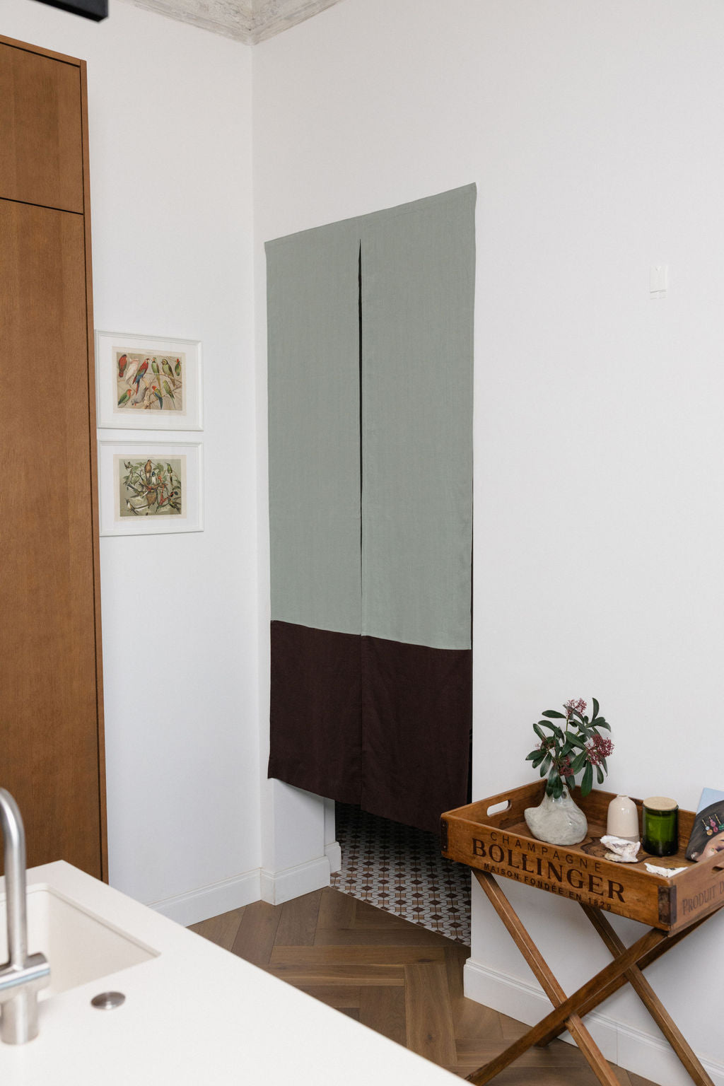 Color Block Linen Noren Curtain