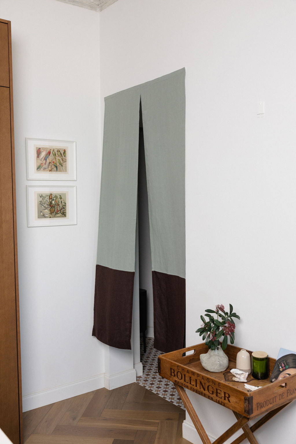 Color Block Linen Noren Curtain