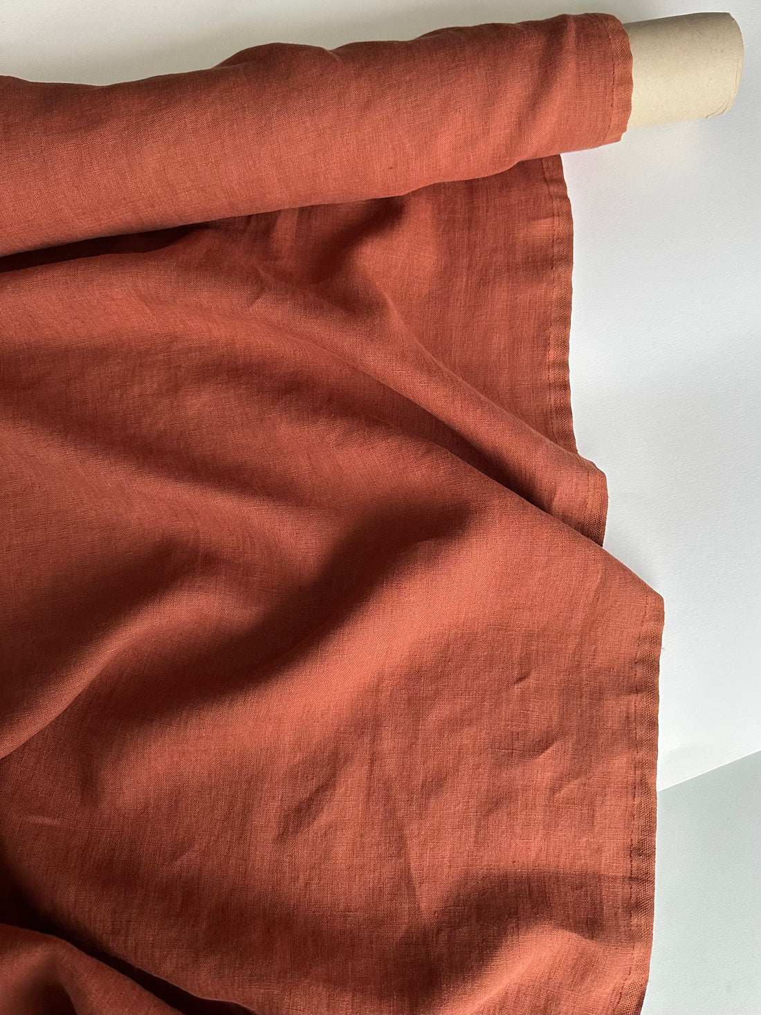 medium weight rusty linen fabric