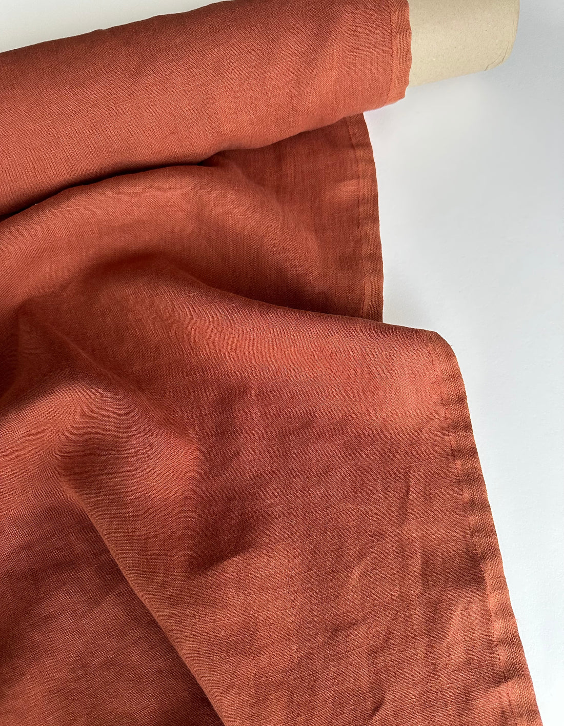 medium weight rusty linen fabric