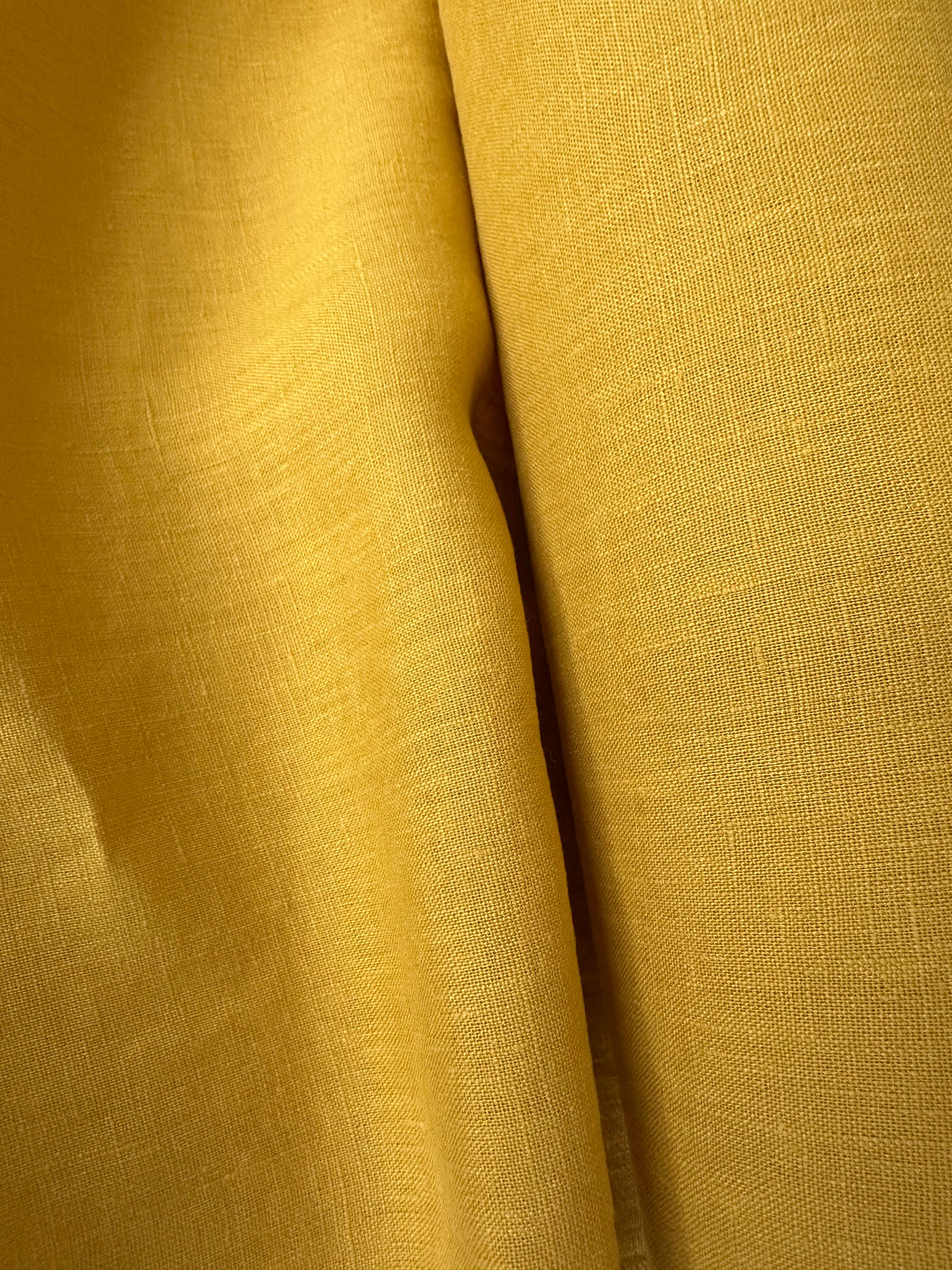 yellow linen fabric by yard or meter