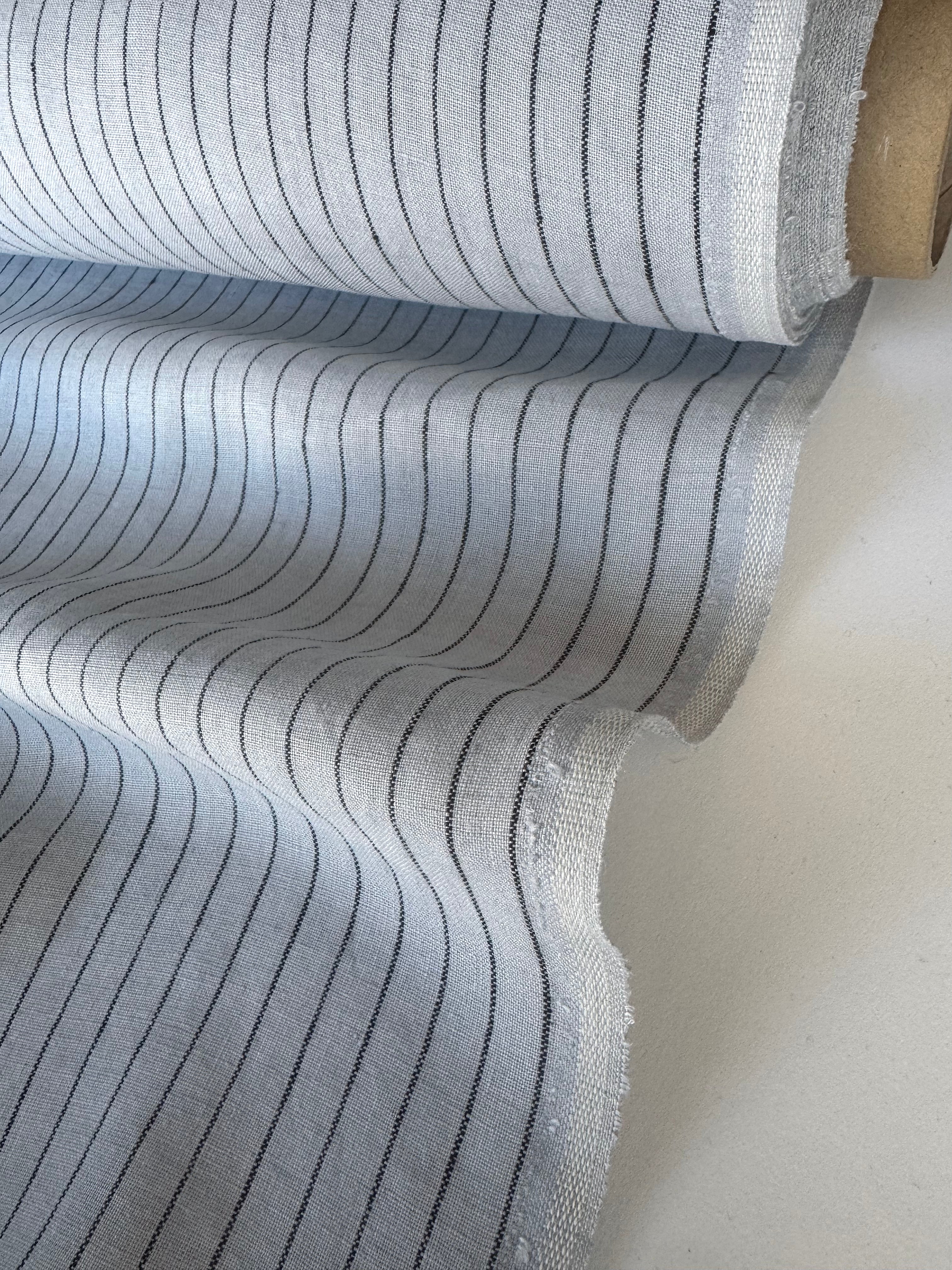 gray striped linen fabric