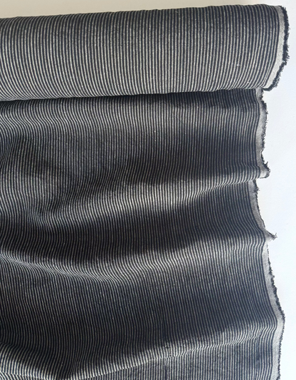 striped black linen fabric