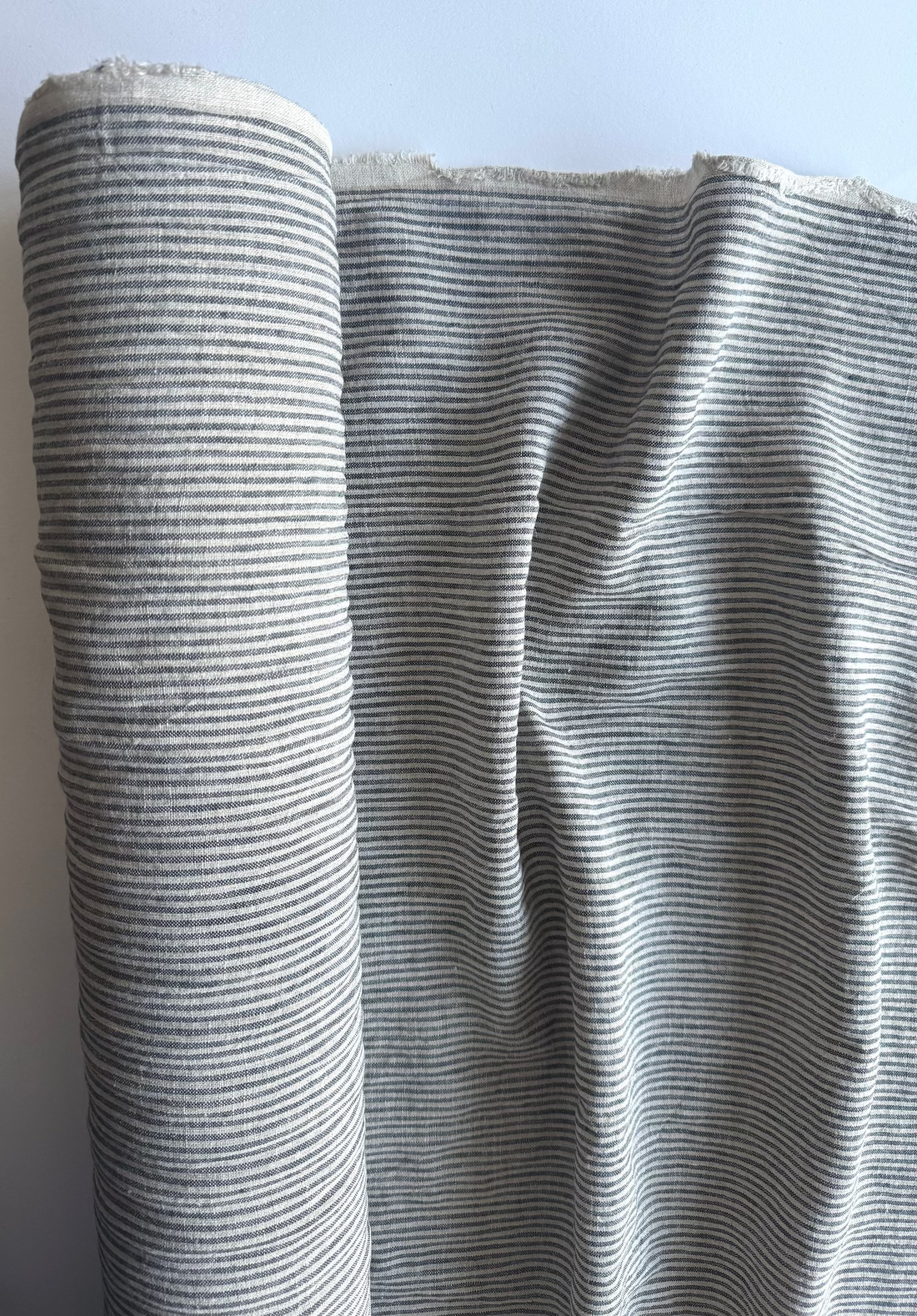 striped black linen fabric