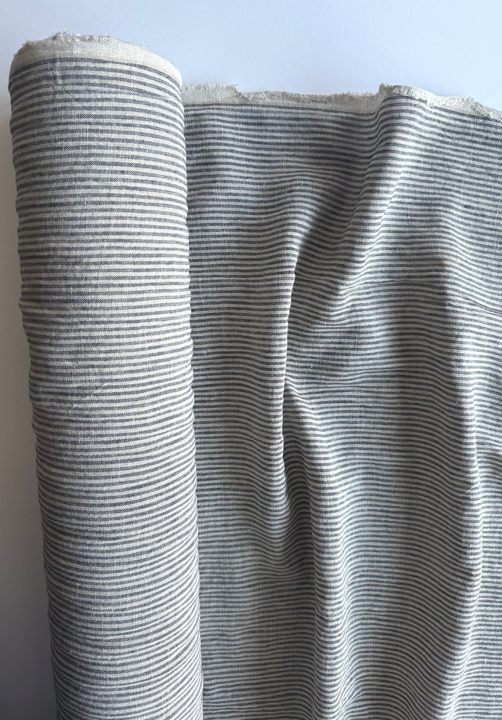 striped black linen fabric
