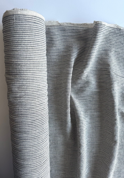 striped black linen fabric