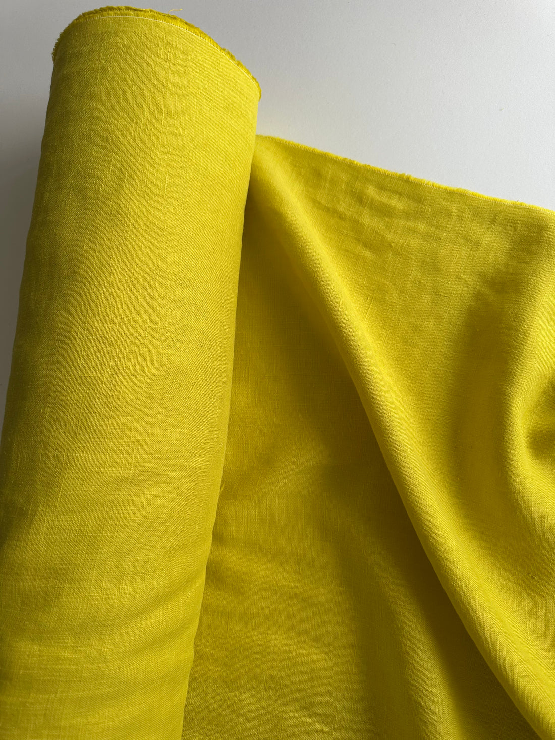 Chartreuse yellow linen fabric