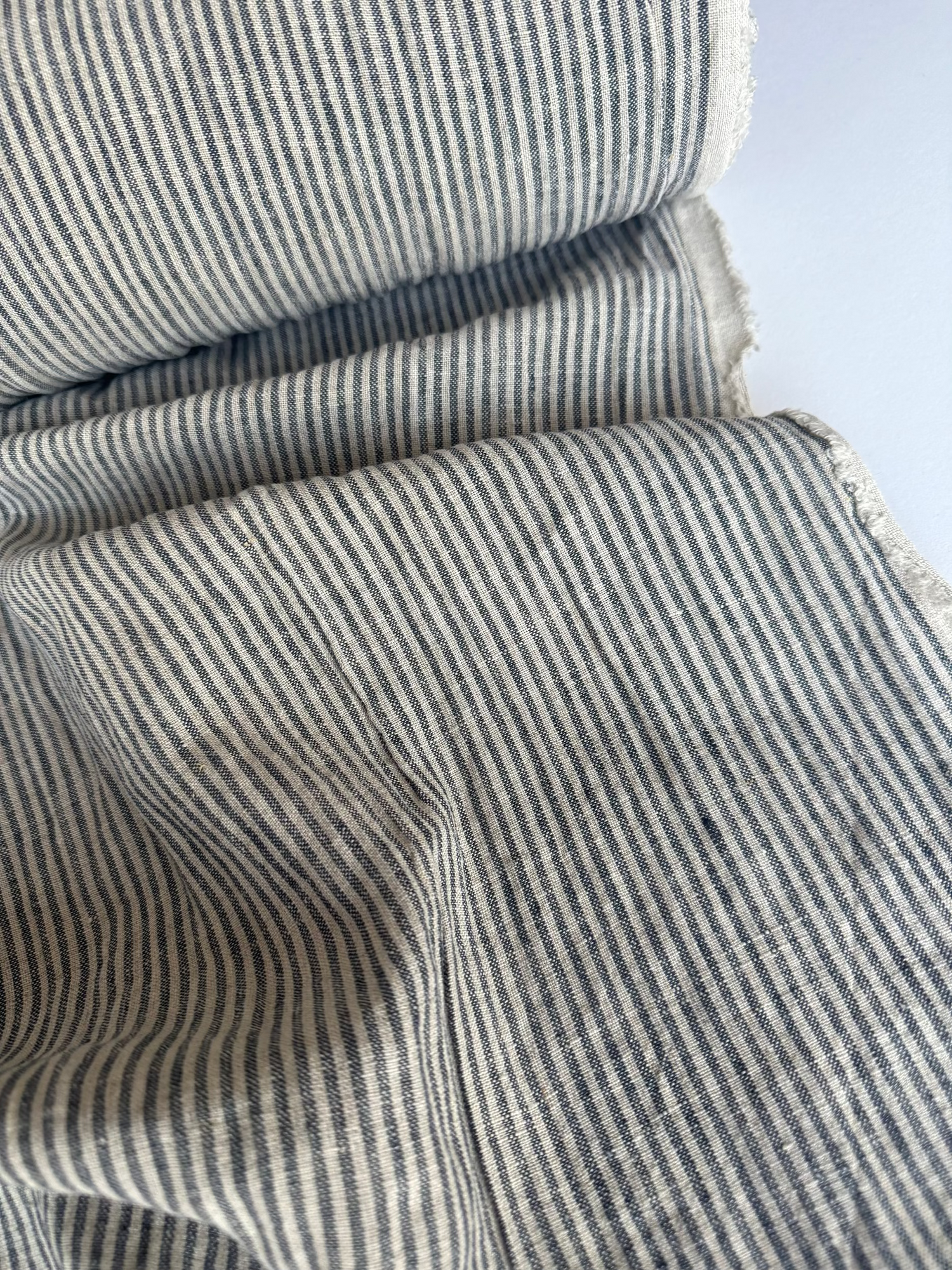 striped black linen fabric