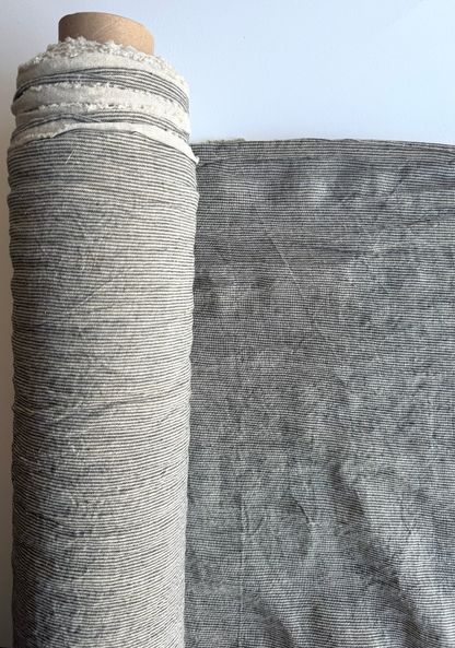 striped black linen fabric