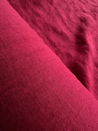 red linen fabric by yard