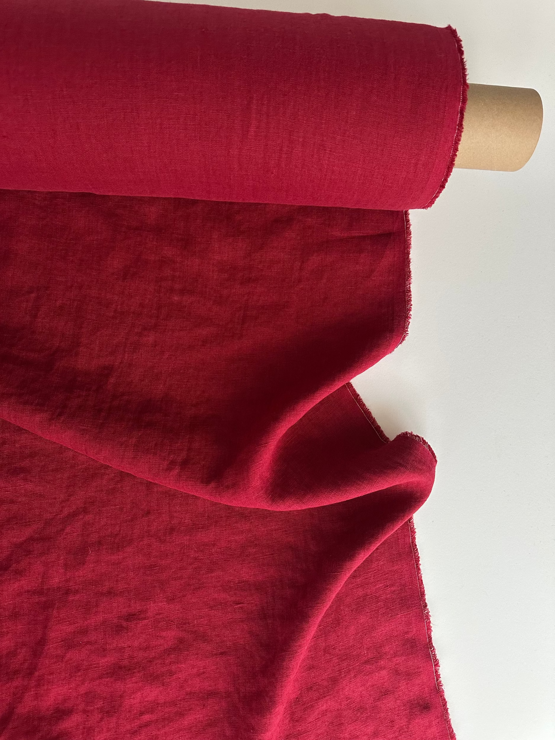 red linen fabric by yard