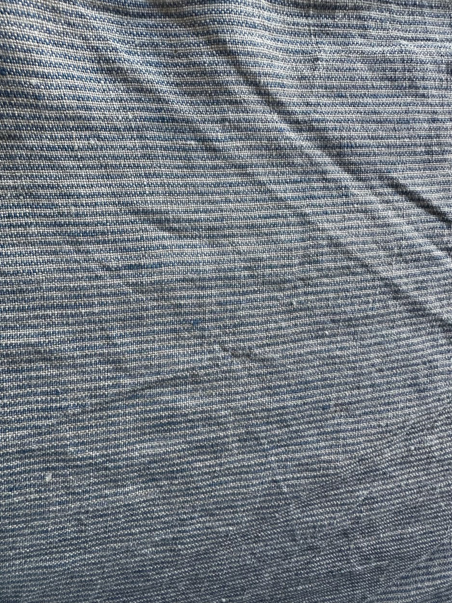 striped blue linen fabric