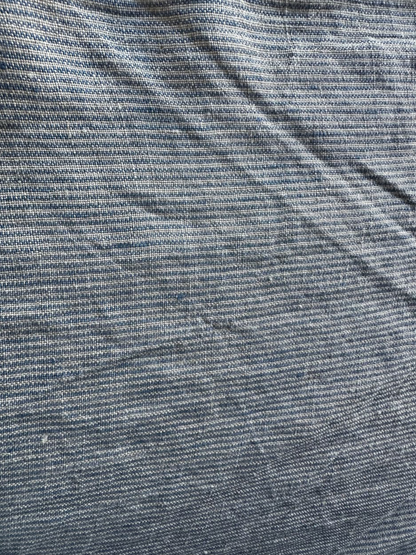 striped blue linen fabric