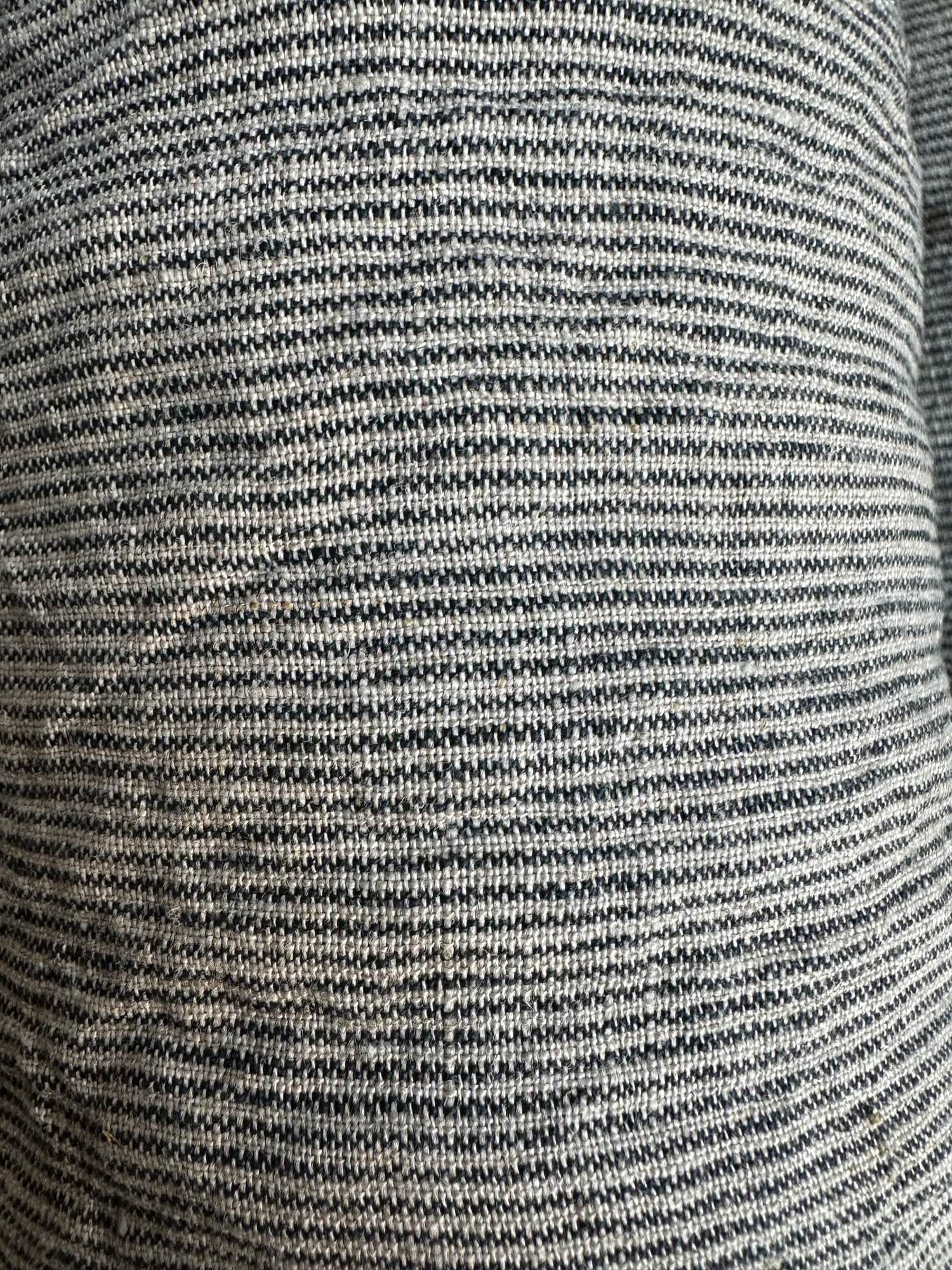 narrow stripe black linen fabric