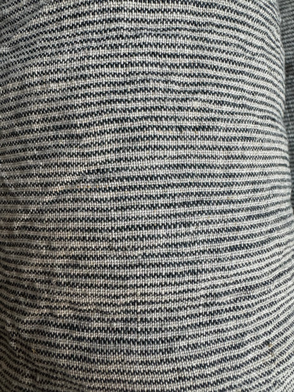 narrow stripe black linen fabric