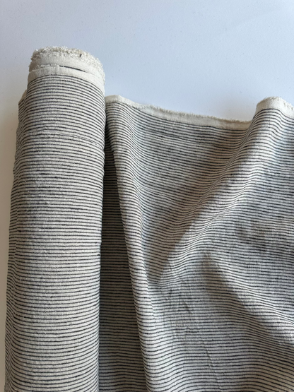 natural pinstripe linen fabric