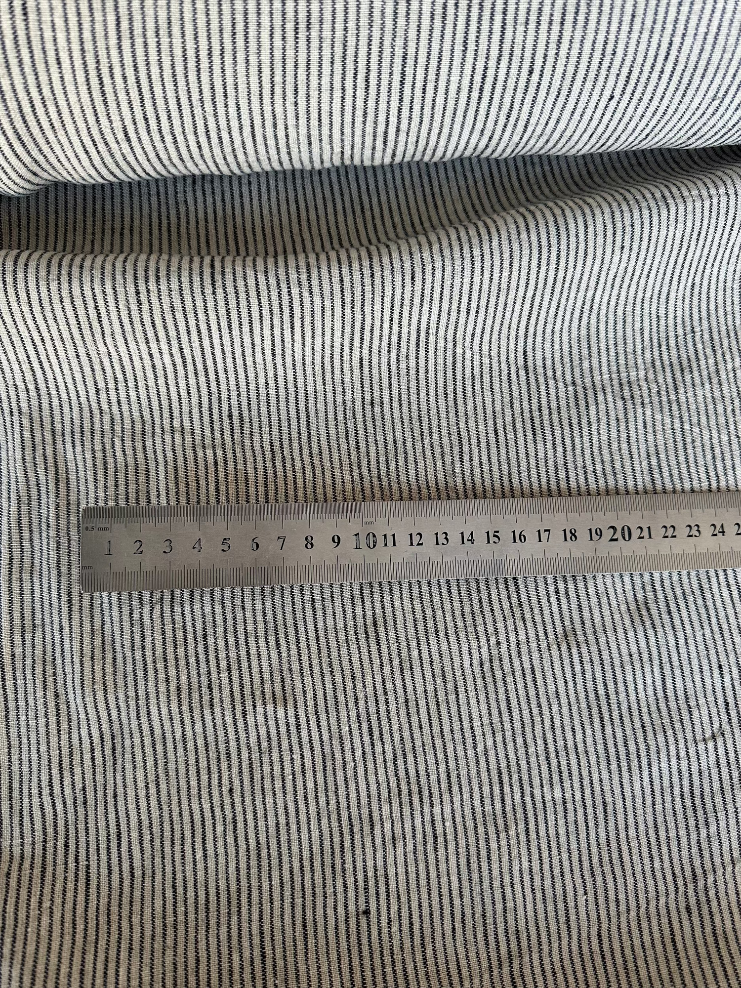 natural pinstripe linen fabric