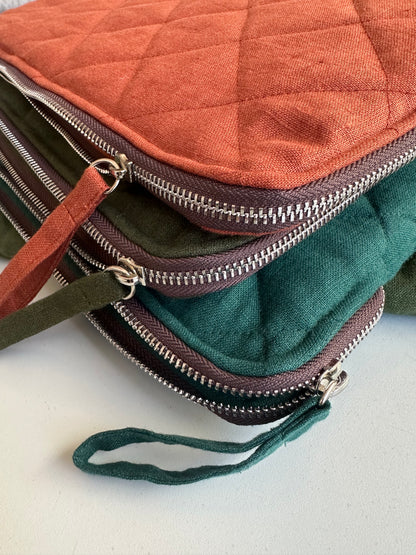 Dark Green Linen Computer Case