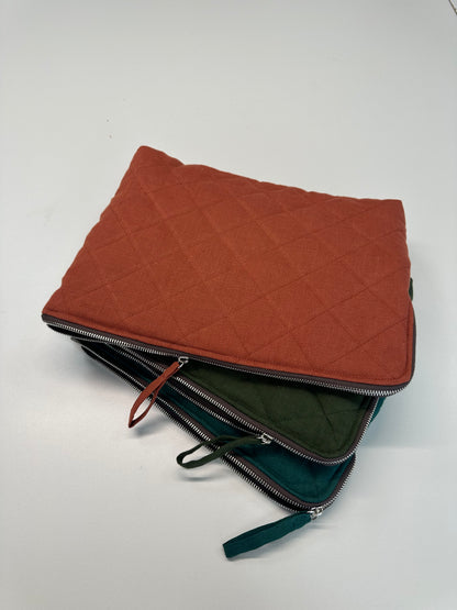 Dark Green Linen Computer Case