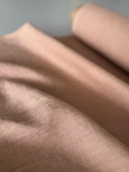 peach linen fabric by meter
