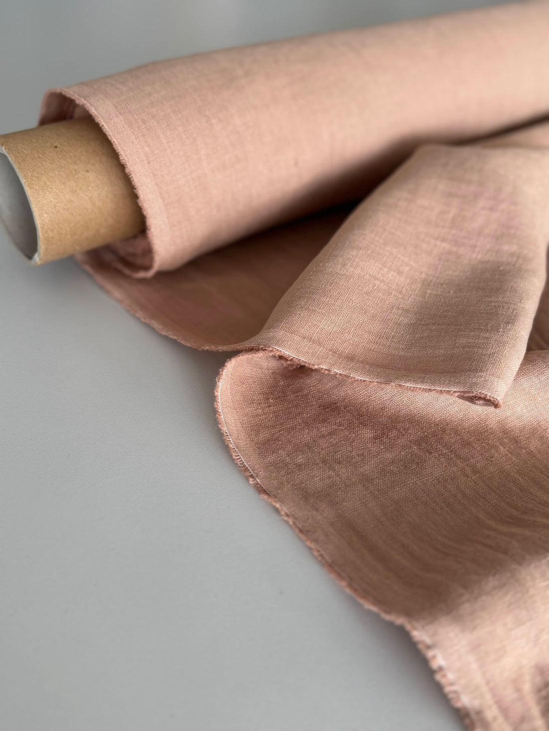 peach linen fabric by meter