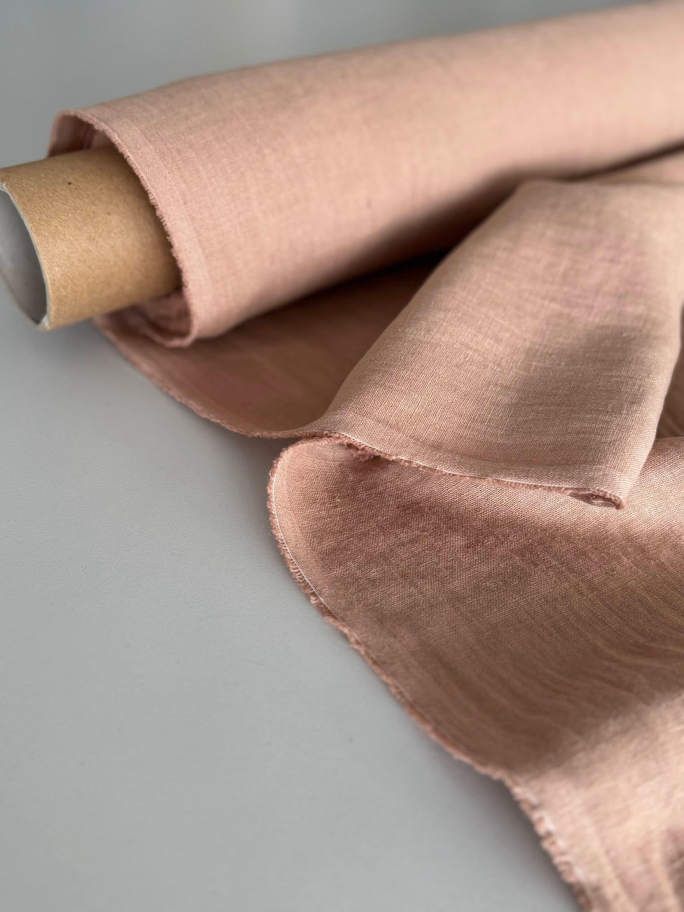 peach linen fabric by meter