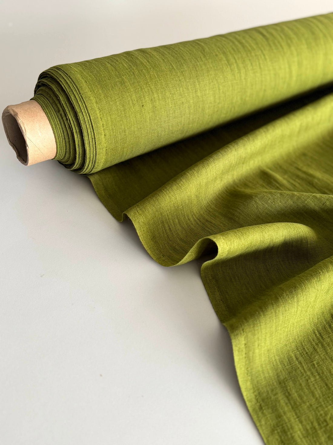 moss green linen fabric