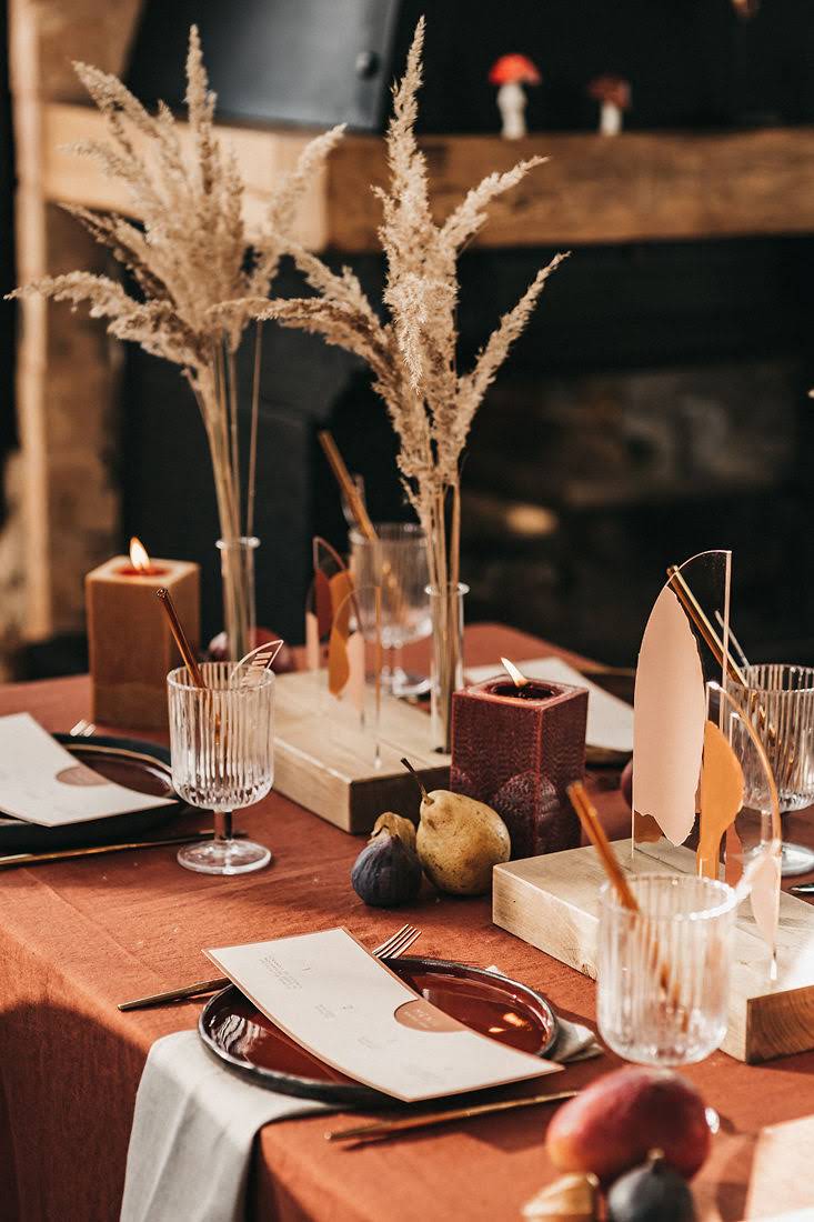 rusty linen tablecloth