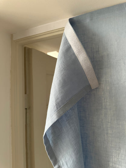 Color Block Linen Noren Curtain with Velcro Tape